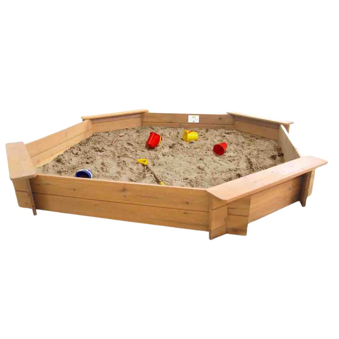 Octagonal Wooden Sandpit for ALL Ages - 1.8m - Stepuptots